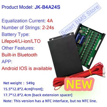 JIKONG Smart Jk Bms LI-ion Lithium Lifepo4 LTO 4A  Active Balancer  8S-24